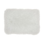 White Super Shaggy  Throw Pillow - 386416