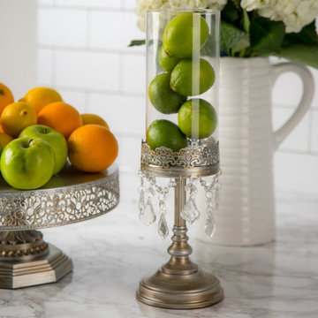 Sophia Silver Hurricane Candle Holder by Amalfi Decor