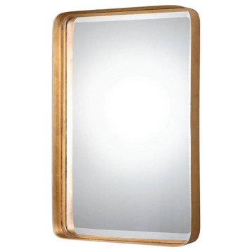 Classic Contemporary Gold Metal Wall Mirror