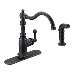 Designers Impressions - Designers Impressions 650234 Oil Rubbed Bronze Kitchen Faucet w/ Sprayer - Kitchen Faucets