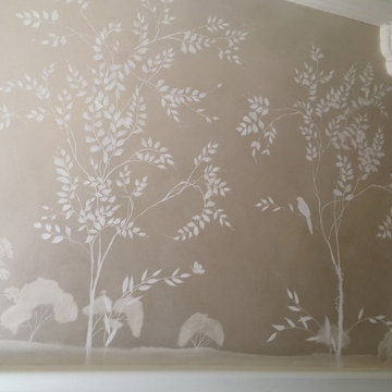 Tree Mural: White on White