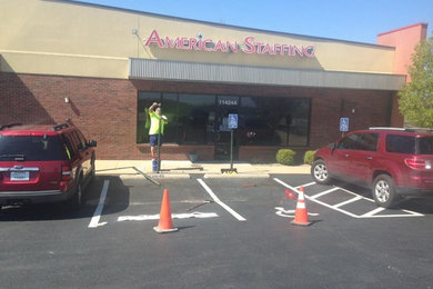 Sign Installation and ADA Handicap Striping at American Staffing