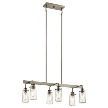 Linear Chandelier 6-Light, Classic Pewter