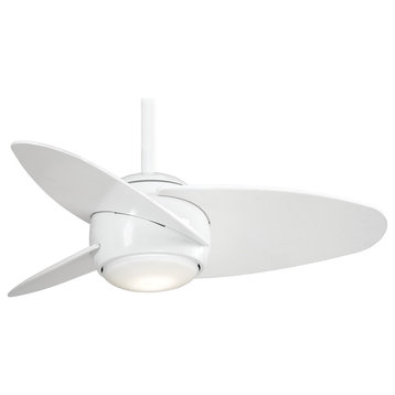 Minka Aire Slant 36" LED Ceiling Fan With Remote Control, White