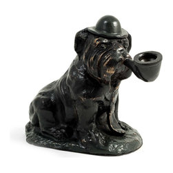 Bull Dog Sculpture with Changeable Cigar or Pipe - Sculptures