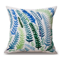 K&D - K&D Linen Pillow, Set of 2, Fern - Decorative Pillows