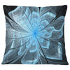 Light Blue Flower with Large Petals Floral Throw Pillow, 16"x16"