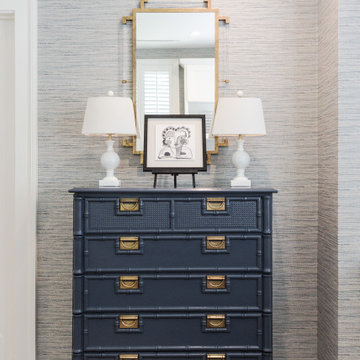 Grasscloth Wallcovering in a Guest Room in a Historic Home