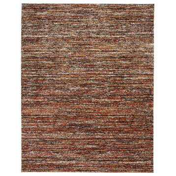 Modern Area Rug, Unique Abstract Pattern With Golden Accents, Ivory/Dark Grey