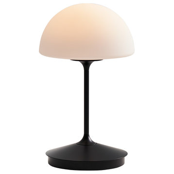 Pensee LED Table Lamp, Matt Opal Glass/ Matt Black