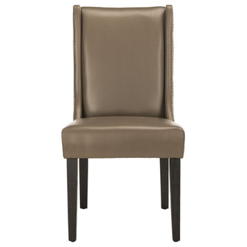 Bonica19''h Side Chair set of 2 Silver Nail Heads Clay / Espresso