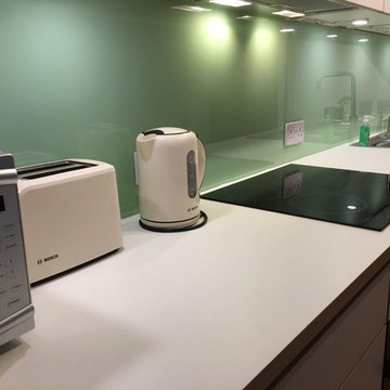 White modern plywood kitchen.