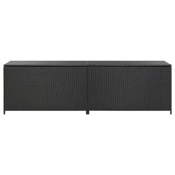 vidaXL Patio Storage Chest Deck Box with Lid Patio Cabinet Storage Chest Black