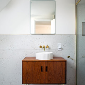 Seymour Road Loft Conversion – En-Suite Bathroom with Mid-Century Vanity