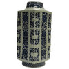 Chinese Blue, White Porcelain Column Shape Vase