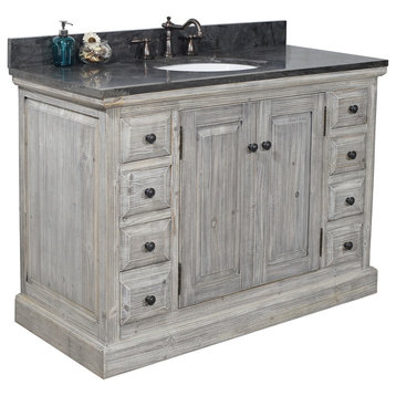 48" Rustic Solid Fir Sink Vanity in Grey-NO Faucet
