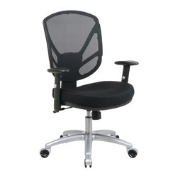 Mesh Office Chair with Aluminum Finish Base - Office Chairs