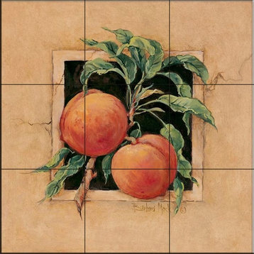 Tile Mural, Peach by Barbara Mock