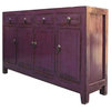 Rustic Purple Lacquer Oriental Sideboard Buffet Table