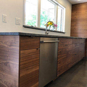 Contemporary Walnut Kitchen and Bath