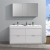 Fresca Valencia 60" Bathroom Vanity with Medicine Cabinet in Glossy White