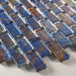 Exotic Glass 1 x 2 Galaxy Series Orange Sunrise J5 - Tile
