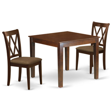 3-Piece Set, Kitchen Table, 2 Double Dining Chairs, Mahogany Finish