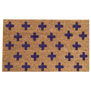 Hand Painted "Swiss Cross" Doormat, Jelly Dark Purple