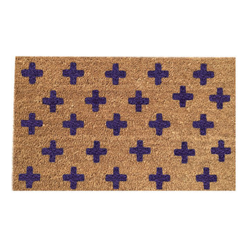 Hand Painted "Swiss Cross" Doormat, Jelly Dark Purple