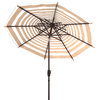 Safavieh Athens 9' Double Top Crank Umbrella, Beige