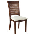 OSP Home Furnishings - Walden Cane Back Dining Chair With Burnt Brown Base and Linen Fabric Seat - The classic style of the Walden Dining Chair will provide premium comfort and give lasting beauty to every home. Our accent chair with solid wood legs and dramatic cane back, will be at home around any dining room table, as well as a writing desk. Available in warm, natural color finishes that will pair seamlessly with traditional, contemporary, cottage or rustic farm-style decor. High performance 100% Polyester padded seat, and woodblock construction ensures long-lasting durability and convenient 2-Pack makes this a great value. Relax with the joy of simple assembly.