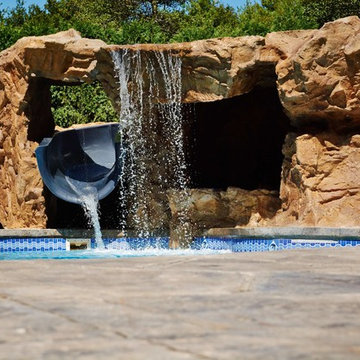 Swimming Pool Water Features & Landscape Waterfalls