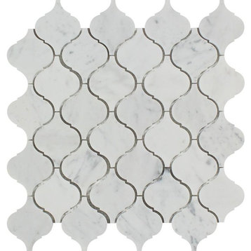 Carrara Italian Polished Marble Lantern Mosaic, 10 sq.ft.