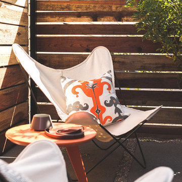 Outdoor Patio with Butterfly Chair and Sidetable
