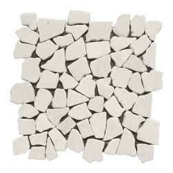 White Flat Stone Mosaic Tile - Mosaic Tile