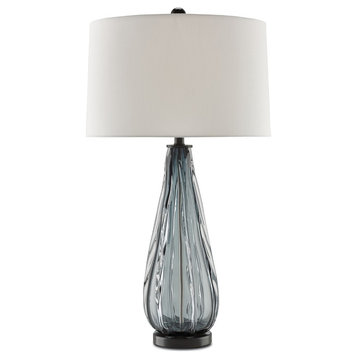 Nightcap Table Lamp 1-Light, Blue-Gray/Clear/Black