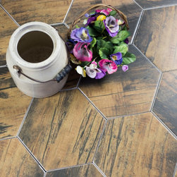 Abolos - 8" x 8" Hexagon Ceramic Wall Floor Tile,Birchwood, Piece - Mosaic Tile