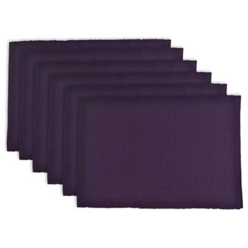 Dii Eggplant Ribbed Placemat, Set of 6