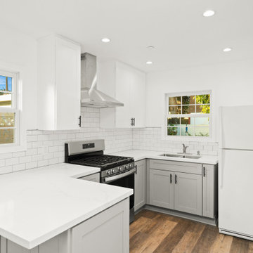 Modern ADU Kitchen with White Quartz Countertops
