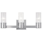 Livex Lighting - Livex Lighting 50683-05 Midtown - Three Light Bath Vanity - Mounting Direction: Up/Down  ShMidtown Three Light  Chrome Clear Fluted  *UL Approved: YES Energy Star Qualified: n/a ADA Certified: YES  *Number of Lights: Lamp: 3-*Wattage:60w Candalabra Base bulb(s) *Bulb Included:No *Bulb Type:Candalabra Base *Finish Type:Chrome