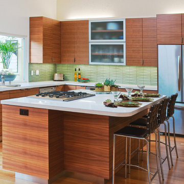 Rio Del Mar Kitchen With Natural Lighting and Wood Cabinetry