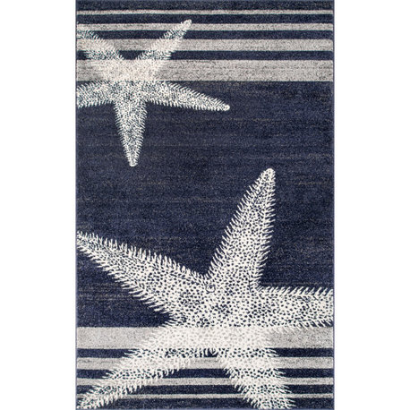 Nuloom Thomas Paul Starfish Coastal Area Rug, Blue 4'x6'