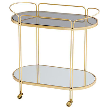 Motif Bar Cart, Gold, Iron, Wood, Glass, 16.25"W (10838 MGP51)