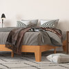 Full Size Natural Pine 14 Slat Wooden Platform Bed, No Box Spring Needed