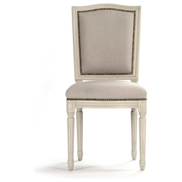 Benoit Side Chair, Natural Linen, Burlap