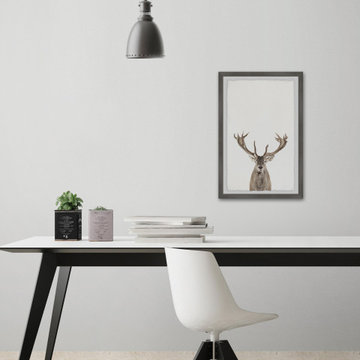 "Reindeer Close-up" Framed Painting Print