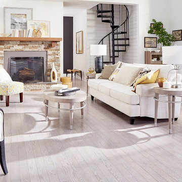 Modern Living Room - Nantucket Graphite, Solid, Red Oak Hardwood