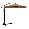 Outdoor Patio Umbrella 10' Steel Cantilever, Crank and Base, Tan