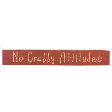 No Crabby Attitudes Barnwood Sign Wall Plaque 24 Inch Sign