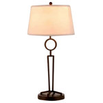 Lite Source Inc. - Table Lamp, Dark Bronze/White Fabric Shade, E27 Cfl 23W - Add light and style to your home in one fell swoop with this stunning tiona table lamp. This light features beautiful colors of dark bronze with a white fabric shade and is ideal for any traditional or transitional style home. This metal light measures 26.5 inches wide by 16.25 inches deep by 16.5 inches tall.